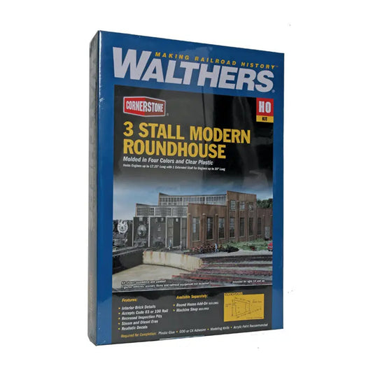 Walthers Cornerstone 933-2900 HO 3-Stall Modern Roundhouse Kit