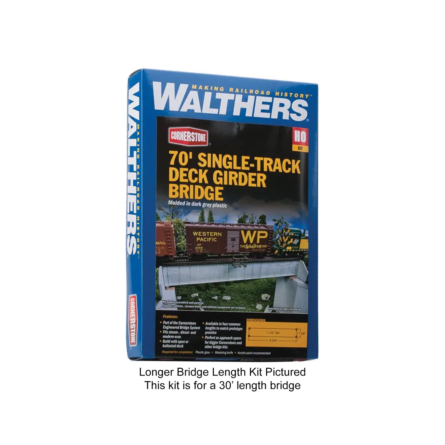 Walthers Cornerstone 933-4505 HO 30' Single-Track Deck Girder Bridge (Standard Level) Kit