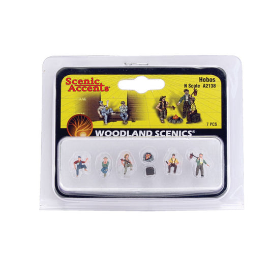 Woodland Scenics A2138 N Figures, Hobos 7pcs