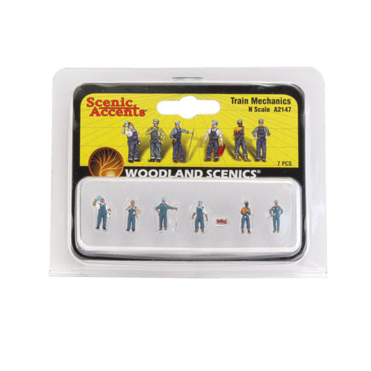 Woodland Scenics A2138 N Figures, Train Mechanics 7pcs
