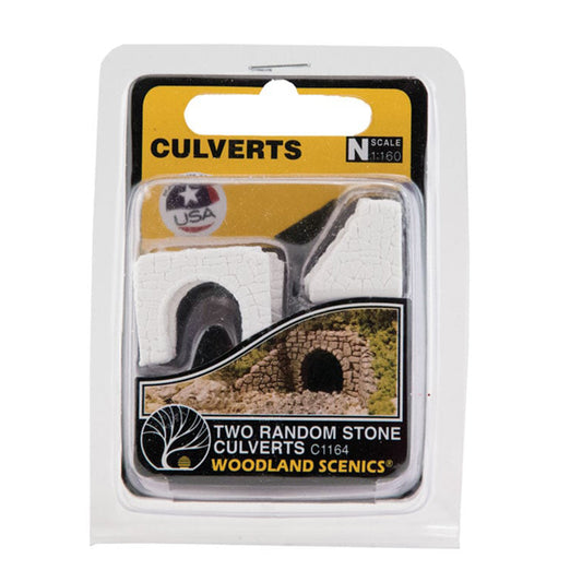 Woodland Scenics C1164 N Culverts, Random Stone 2pcs