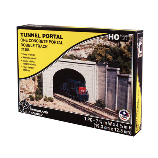 Woodland Scenics C1256 HO Tunnel Portal, Concrete Double Track 1pc