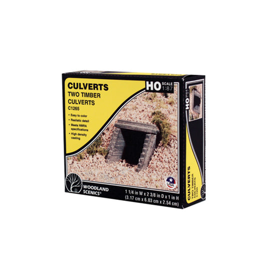 Woodland Scenics C1265 HO Culverts, Timber 2pcs