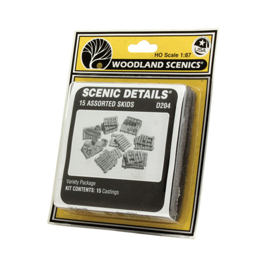 Woodland Scenics D204 HO Assorted Skids Kit, 15pc