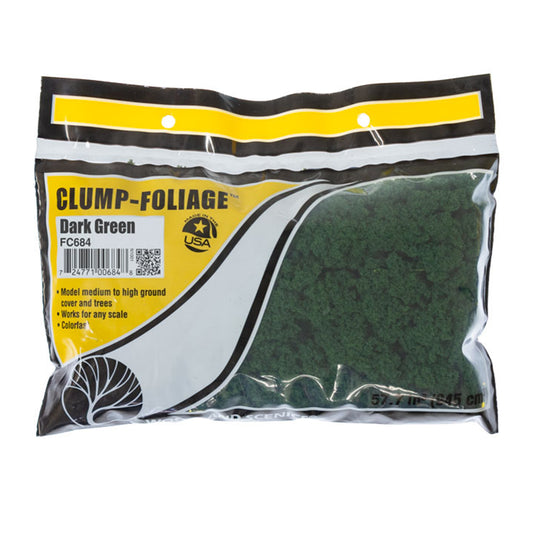 Woodland Scenics FC684 Clump Foliage, Dark Green Small Bag