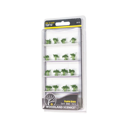 Woodland Scenics FS778 Peel 'n' Place® Tufts, Dark Green Prairie Grass