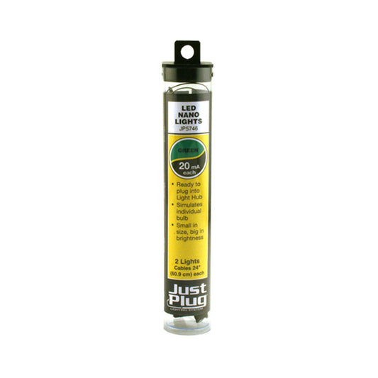 Woodland Scenics JP5746 Just Plug® Lighting System Green LED Nano Lights, 2pk