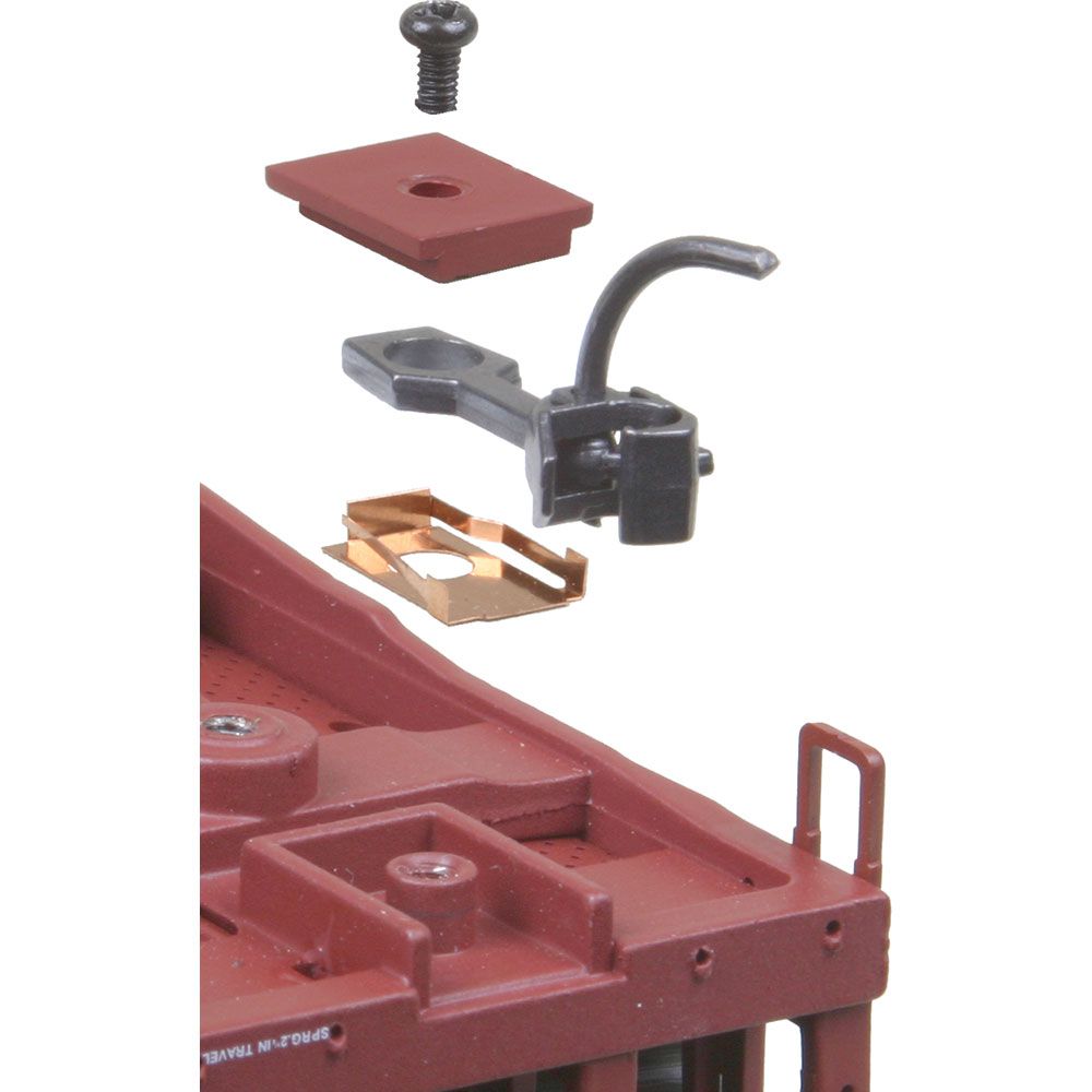 Kadee 5 HO #5 Whisker® Metal Couplers with Gearboxes, Medium (9/32") Centerset Shank, 2 Pair