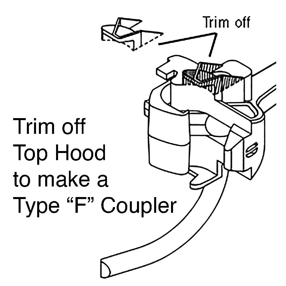 Kadee #118 HO SF Shelf Whisker® Metal Couplers - Medium (9/32") Centerset Shank, 2 Pair