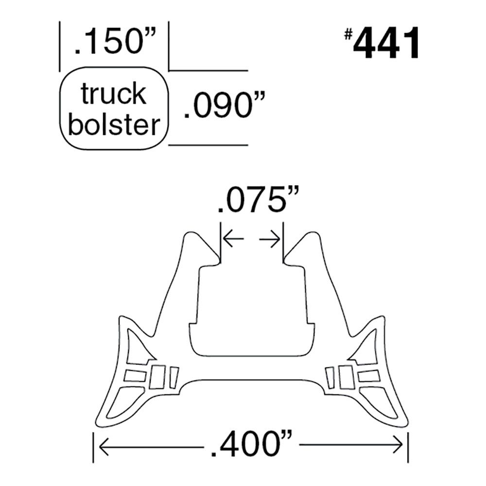 Kadee #441 HO Brake Pads - Narrow Bolster Trucks - Detail Parts, 4-pack