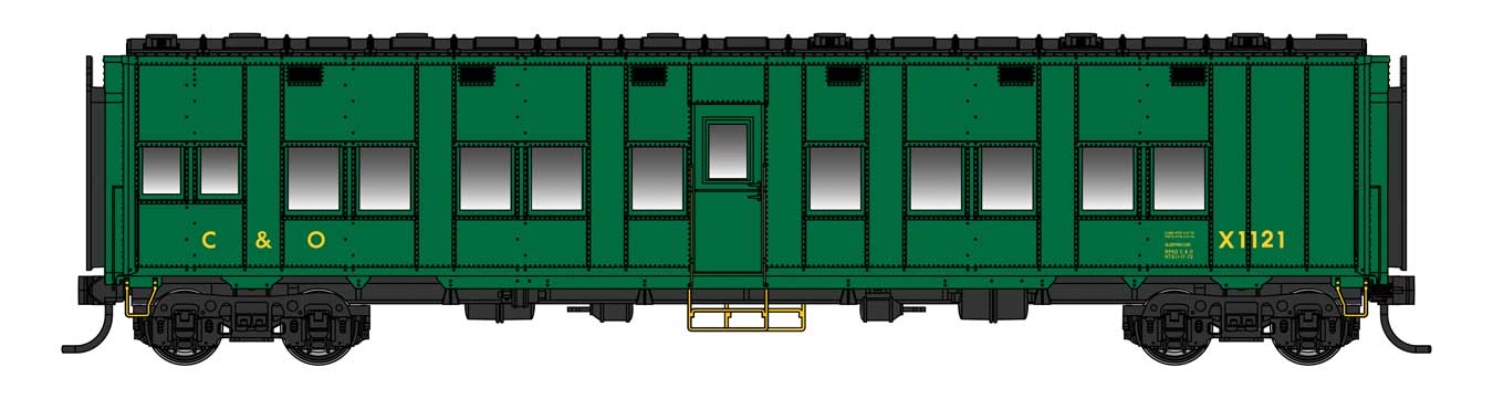 [PREORDER] WalthersProto 920-17804 Pullman-Standard Troop Sleeper Car (Lighted), Chesapeake & Ohio #X1121