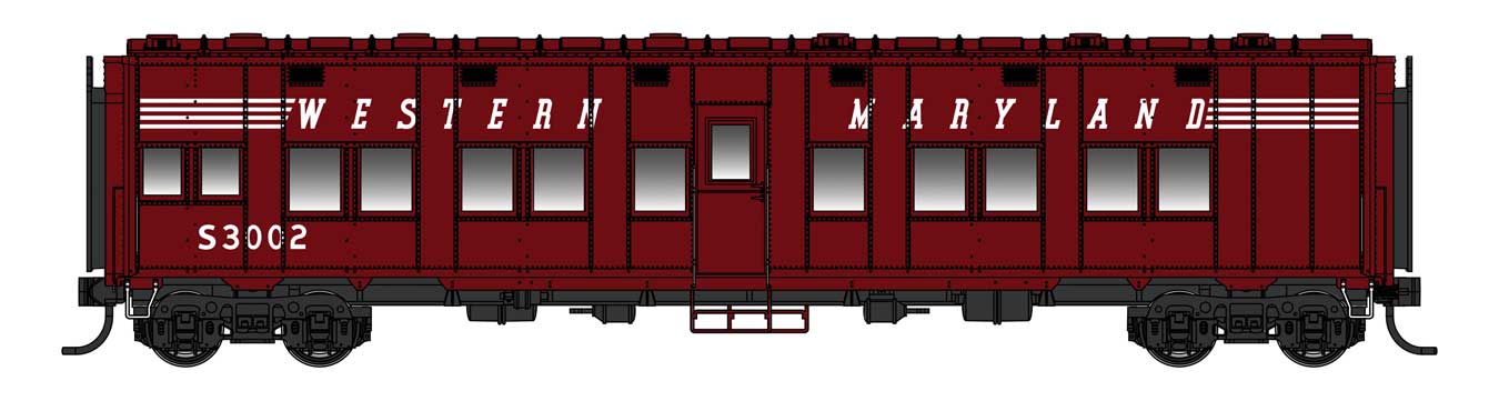 [PREORDER] WalthersProto 920-17808 Pullman-Standard Troop Sleeper Car (Lighted), Western Maryland #S3002