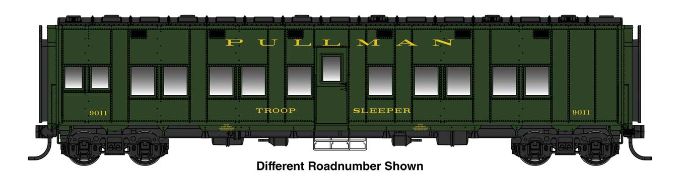 [PREORDER] WalthersProto 920-27803 Pullman-Standard Troop Sleeper Car, Pullman Troop Sleeper #9997