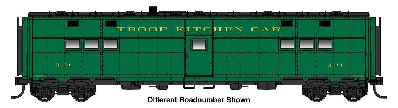 [PREORDER] WalthersProto 920-27901 ACF-Built Troop Kitchen Car, Troop Kitchen #K495