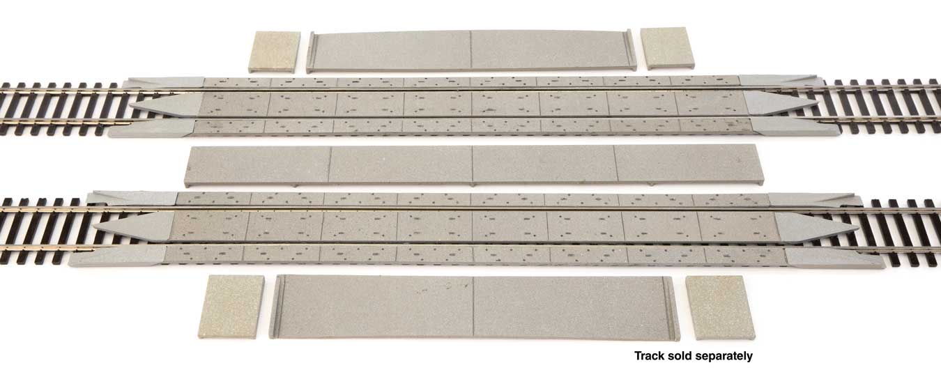 WalthersTrack 948-83115 HO Modern Concrete Grade Crossing w/ Rerailer Ends