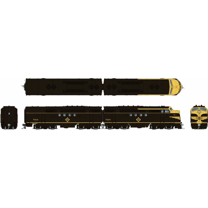 [PREORDER] Rapido 1004019 HO EMD FT A+B Set, Erie #703A + 703B (DC Silent)