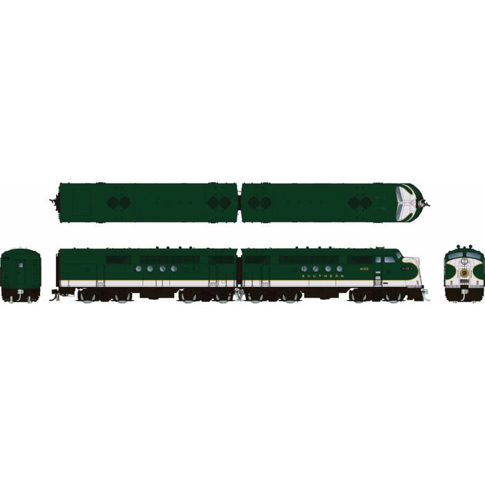 [PREORDER] Rapido 1004030 HO EMD FT A+B Set, Southern #4102 + 4302 (DC Silent)