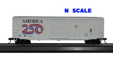 Value Trains USA N10113 - N Box Car, America 250 Proto Scheme