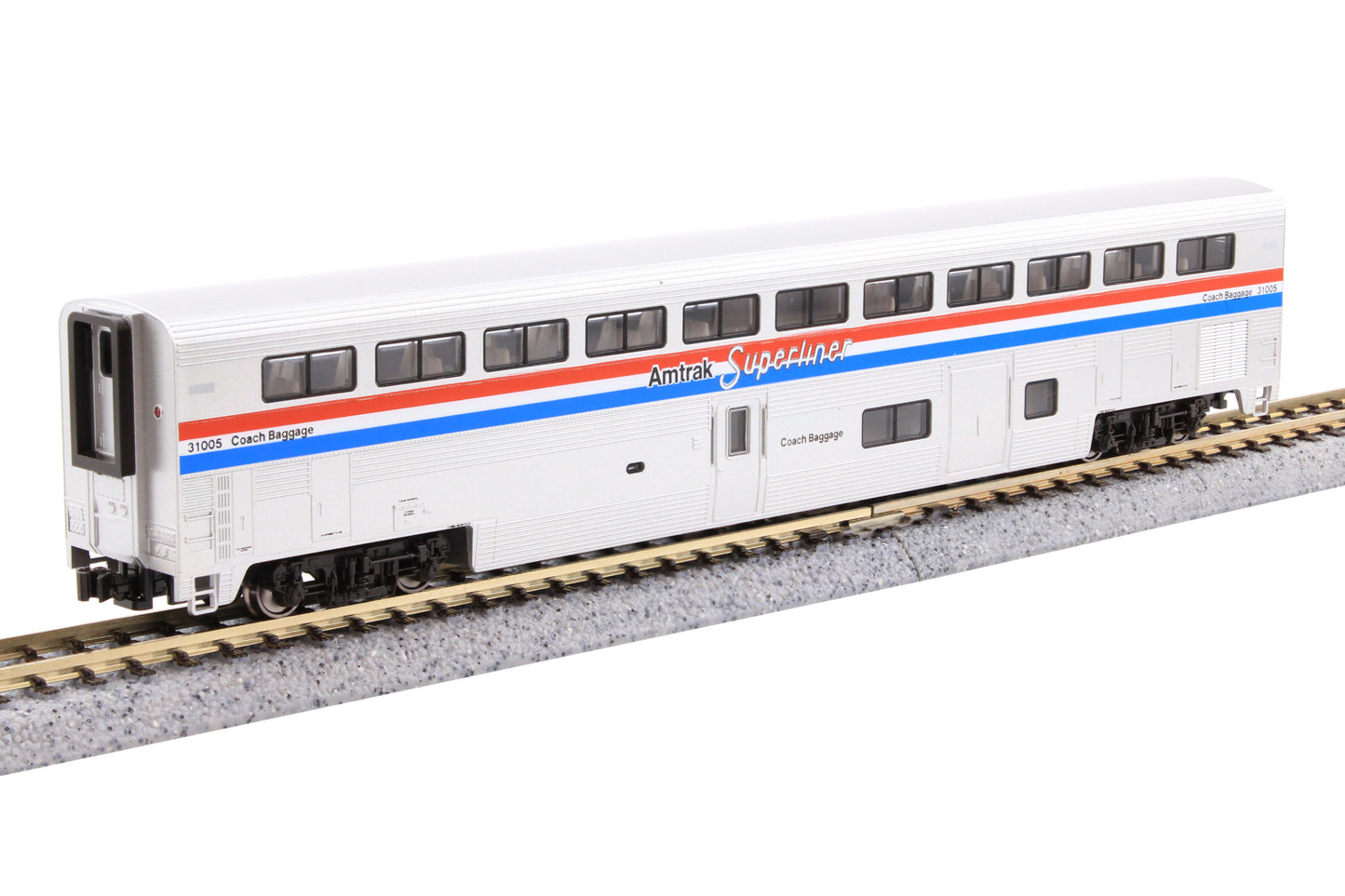 Kato 106-3530S N F40PH w/ Ditch Lights & 3 Superliner I Cars, Amtrak Phase III (DCC Sound Equipped)