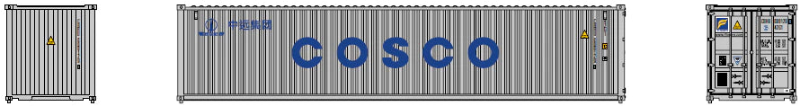 Jacksonville Terminal Company 405311 N 40' Corrugated-Side Container w/ Magnetic System, Cosco 2pk