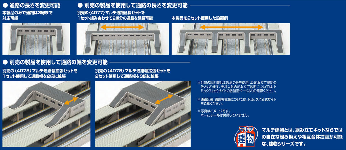 Tomix 4074 N Station Platform Multi-Overpass Set, Structure Kit
