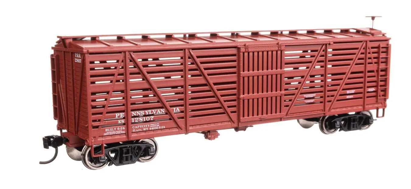 Walthers Mainline 910-41466 HO 40' Wood Stock Car, Pennsylvania #128107