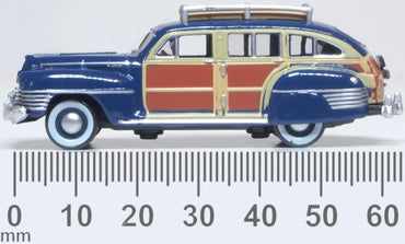 Oxford Diecast 87CB42002 HO 1942 Chrysler Town & Country Woody Wagon, South Sea Blue