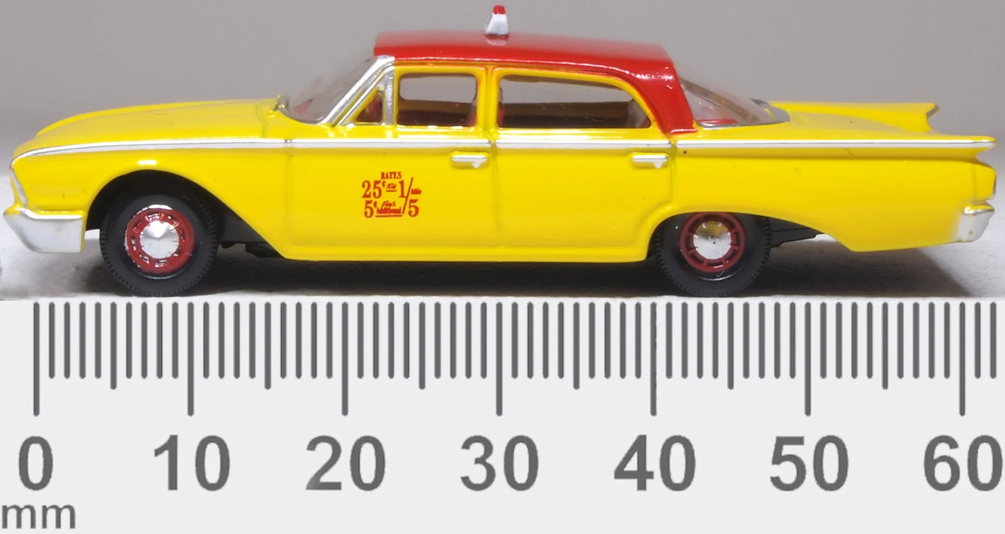 Oxford Diecast 87FF60003 HO 1960 Ford Fairlane Sedan NYC Taxi