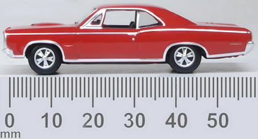 Oxford Diecast 87PG66002 HO 1966 Pontiac GTO, Montero Red