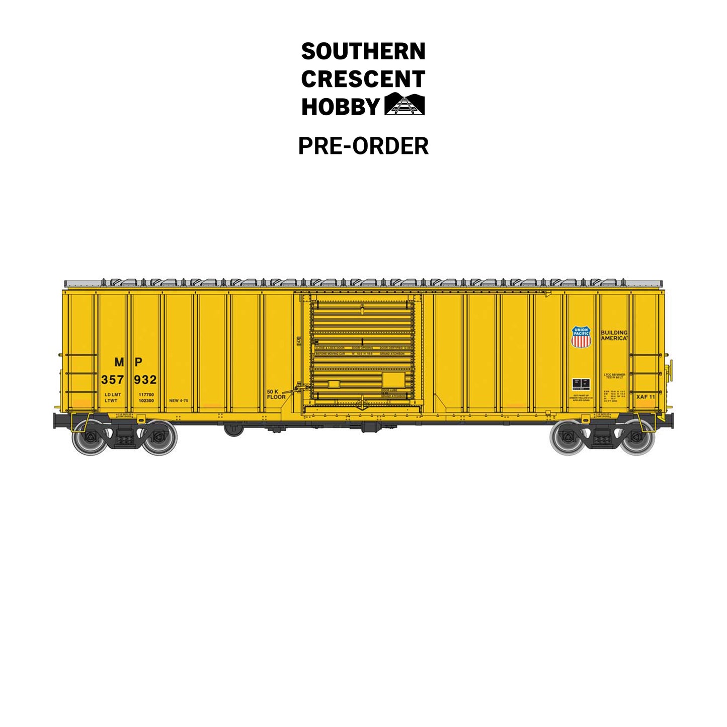 [PREORDER] Walthers Mainline 910-3801 HO 50' Rocket Train Buffer Box Car, Missouri Pacific #357932