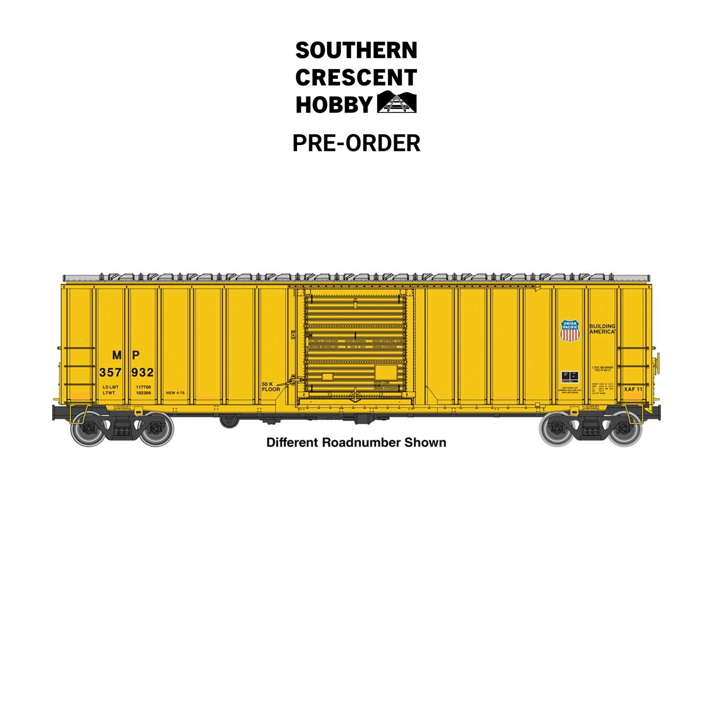 [PREORDER] Walthers Mainline 910-3805 HO 50' Rocket Train Buffer Box Car, Missouri Pacific (Decal)