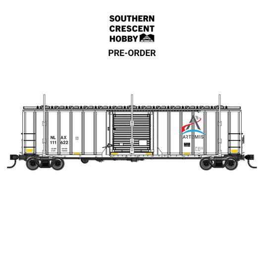 [PREORDER] Walthers Mainline 910-3810 HO 50' Rocket Train Clearance Box Car, Artemis (NLAX) #111622