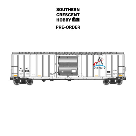 [PREORDER] Walthers Mainline 910-3811 HO 50' Rocket Train Buffer Box Car, Artemis (NLAX) #112025