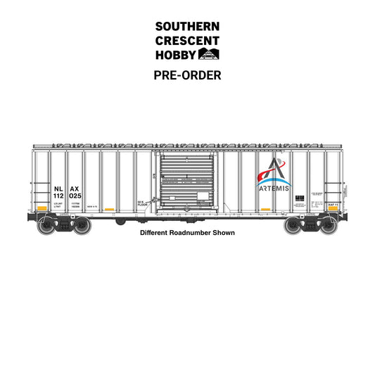 [PREORDER] Walthers Mainline 910-3812 HO 50' Rocket Train Buffer Box Car, Artemis (NLAX) #112026