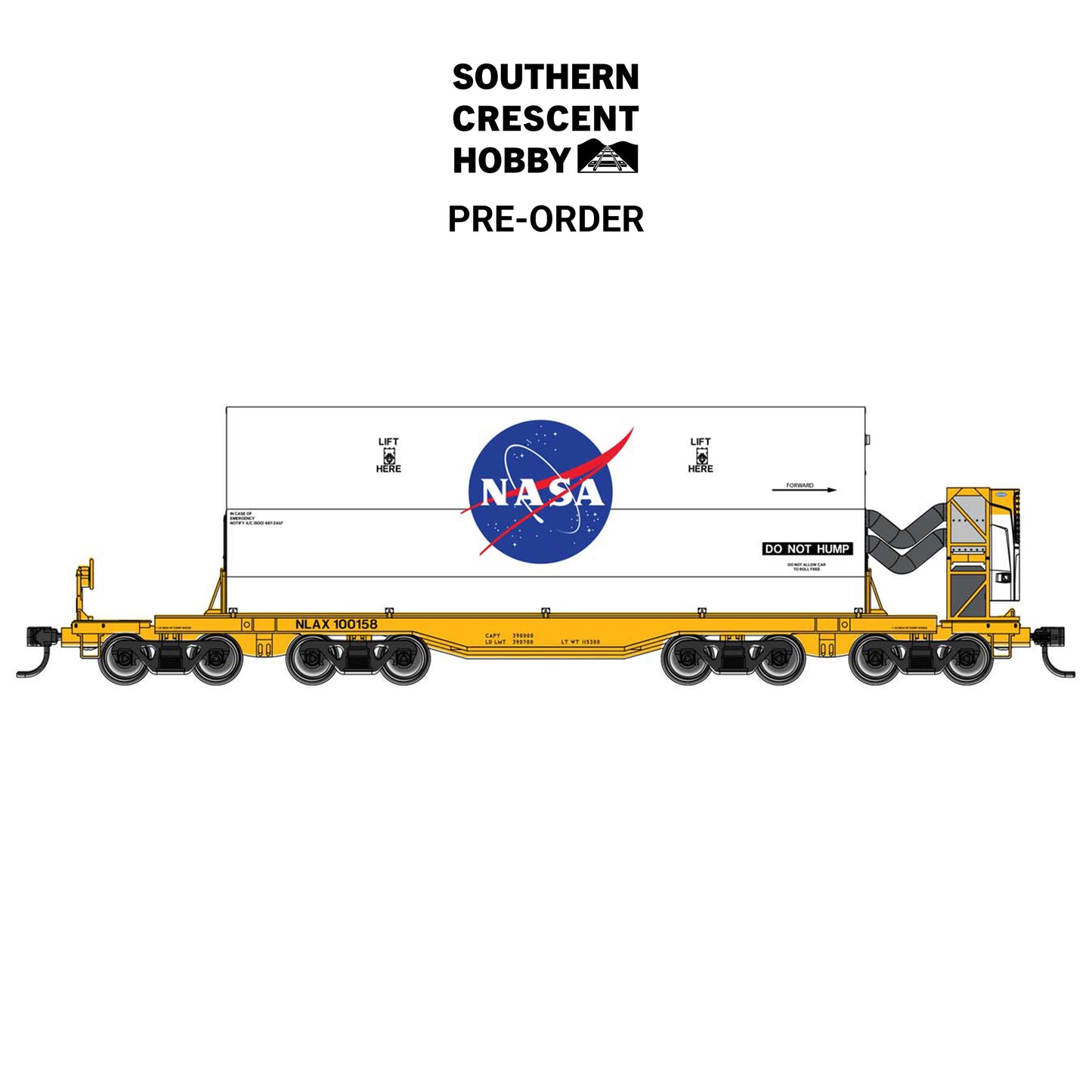 [PREORDER] Walthers Mainline 910-51007 HO 66' Rocket Train Booster Car with Refrigeration Unit, NASA (NLAX) #100158