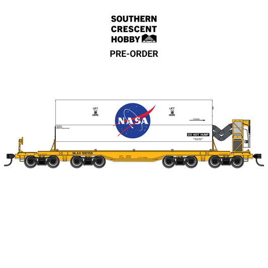 [PREORDER] Walthers Mainline 910-51007 HO 66' Rocket Train Booster Car with Refrigeration Unit, NASA (NLAX) #100158