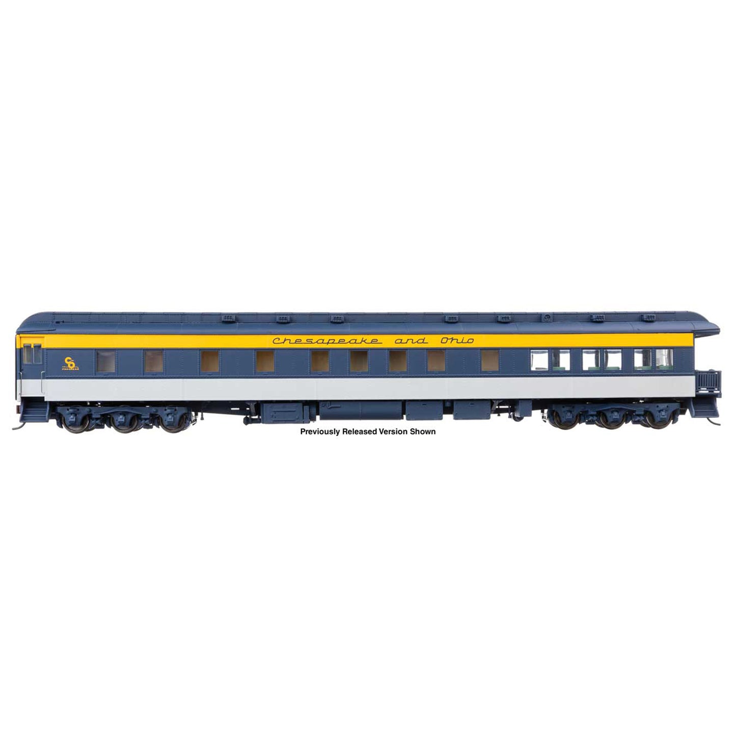 [PREORDER] WalthersProto 920-19703 82' Pullman Heavyweight 3-2 Observation Lounge, Chesapeake & Ohio "Central Plains"