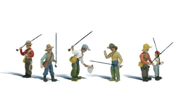 Woodland Scenics A2215 N Figures, Fly Fishermen 6pcs