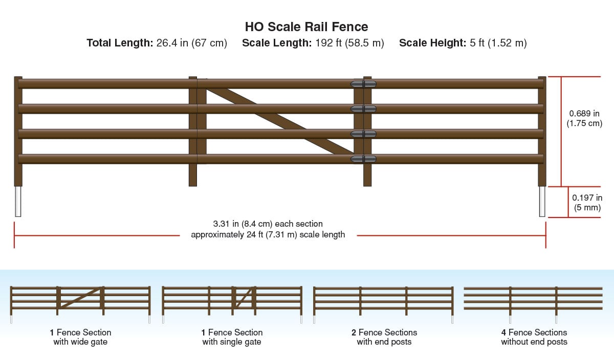 Woodland Scenics A2982 HO Rail Fence