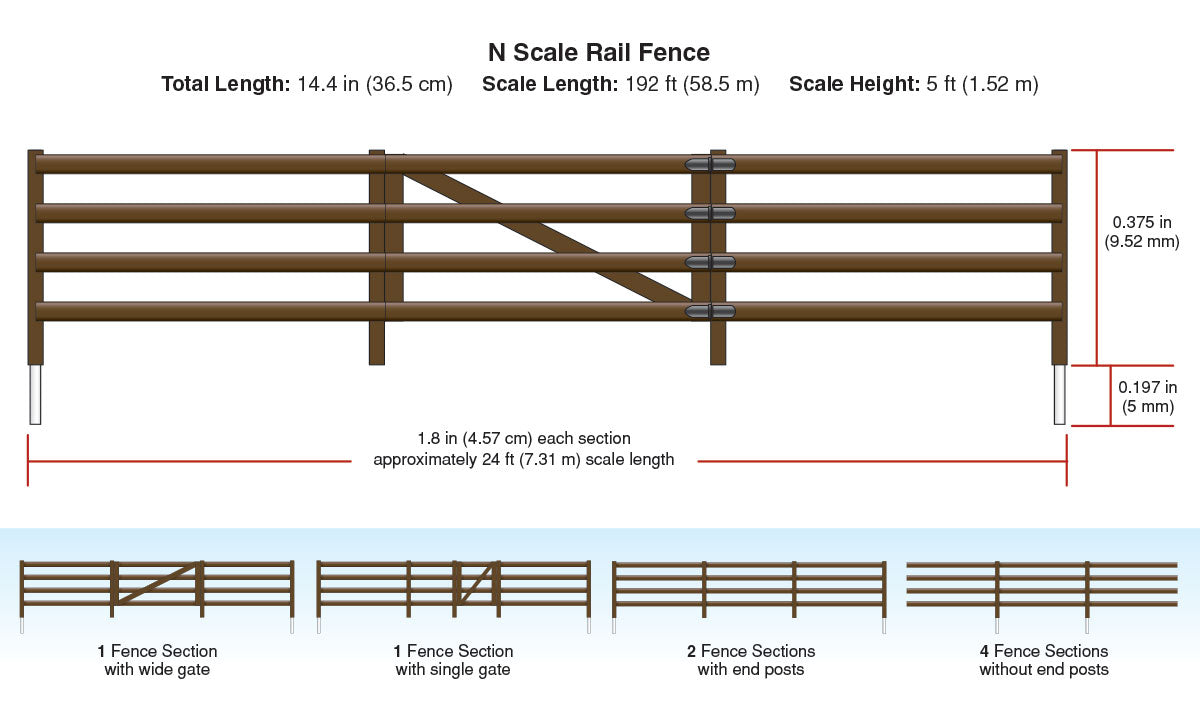Woodland Scenics A2992 N Rail Fence