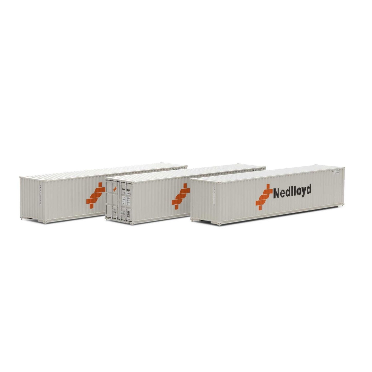 Athearn ATH27056 HO 40' Low Cube Corrugated Container, Nedlloyd 3pk