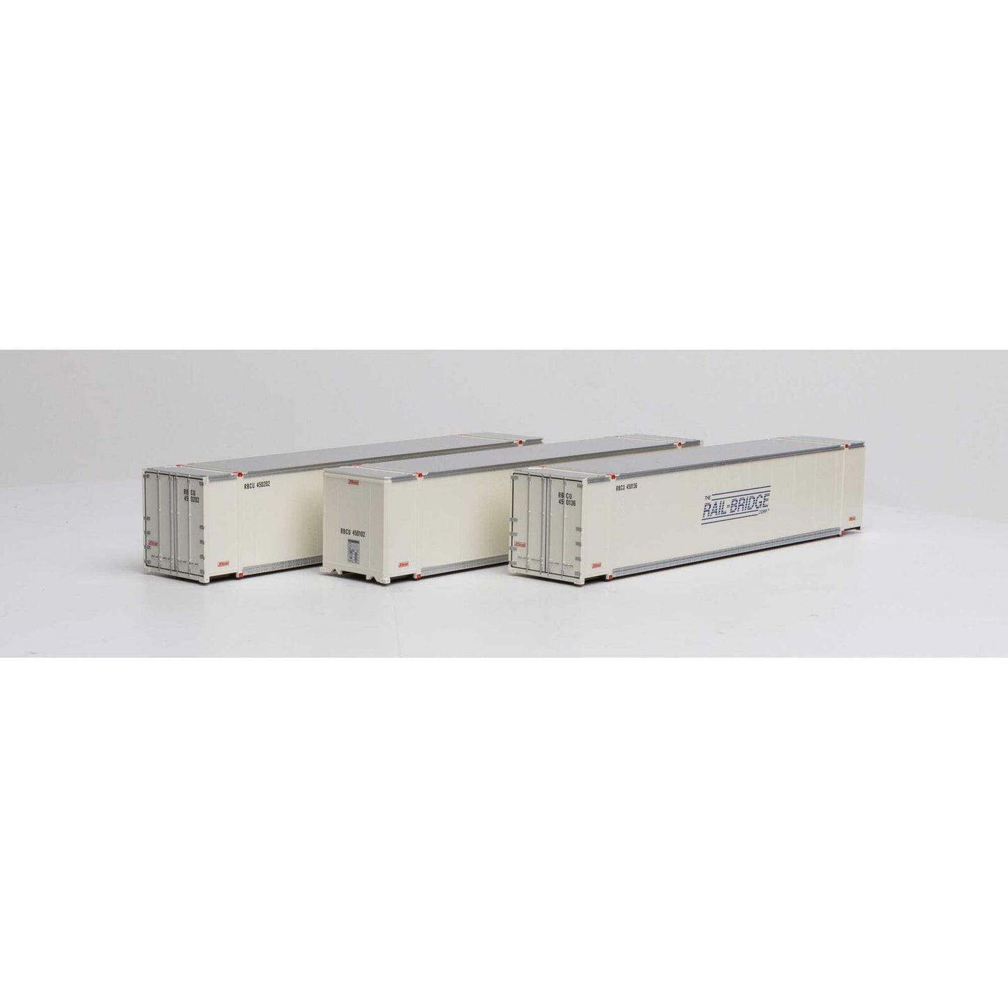 Athearn ATH27691 HO 48' Smooth Side Container, Rail Bridge 3pk
