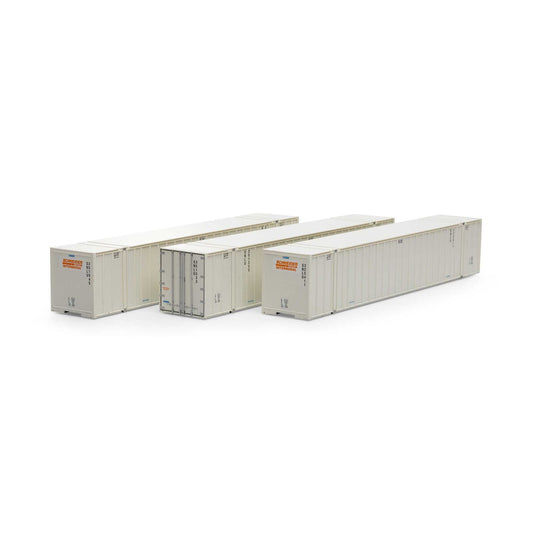 Athearn ATH40129 HO 53' Stoughton Container, Schneider National 3pk