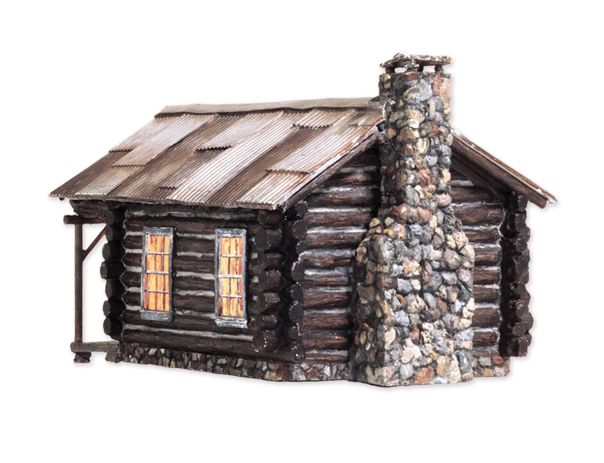Woodland Scenics Landmark Structures BR5071 HO Cozy Cabin - Assembled w/ LED Lighting