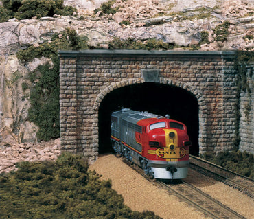 Woodland Scenics C1157 N Tunnel Portals, Cut Stone Double Track 2pcs