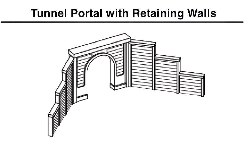 Woodland Scenics C1157 N Tunnel Portals, Cut Stone Double Track 2pcs