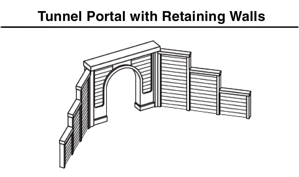 Woodland Scenics C1257 HO Tunnel Portal, Cut Stone Double Track 1pc