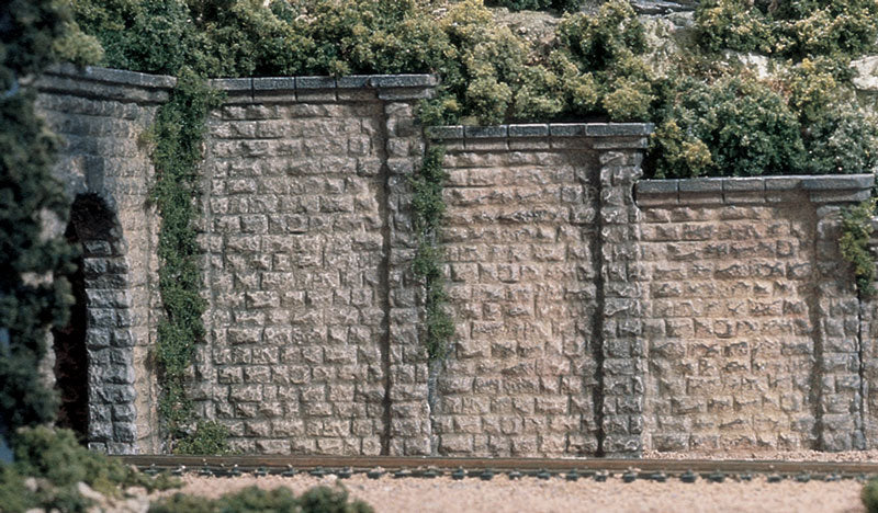Woodland Scenics C1259 HO Retaining Walls, Cut Stone 3pcs