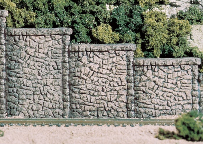 Woodland Scenics C1261 HO Retaining Walls, Random Stone 3pcs