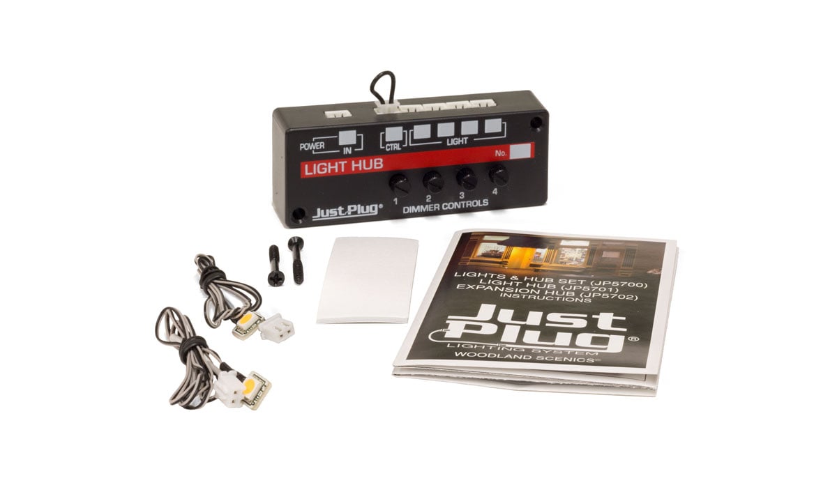 Woodland Scenics JP5700 Just Plug® Lighting System Lights & Hub Set